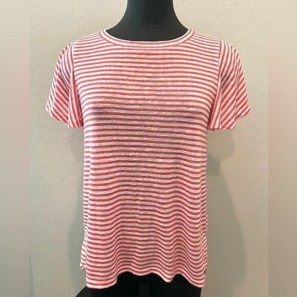 TOMMY BAHAMA | Red White Striped Tee Shirt Top Modal Blend Stretch | Small - Picture 2 of 6